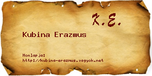 Kubina Erazmus névjegykártya